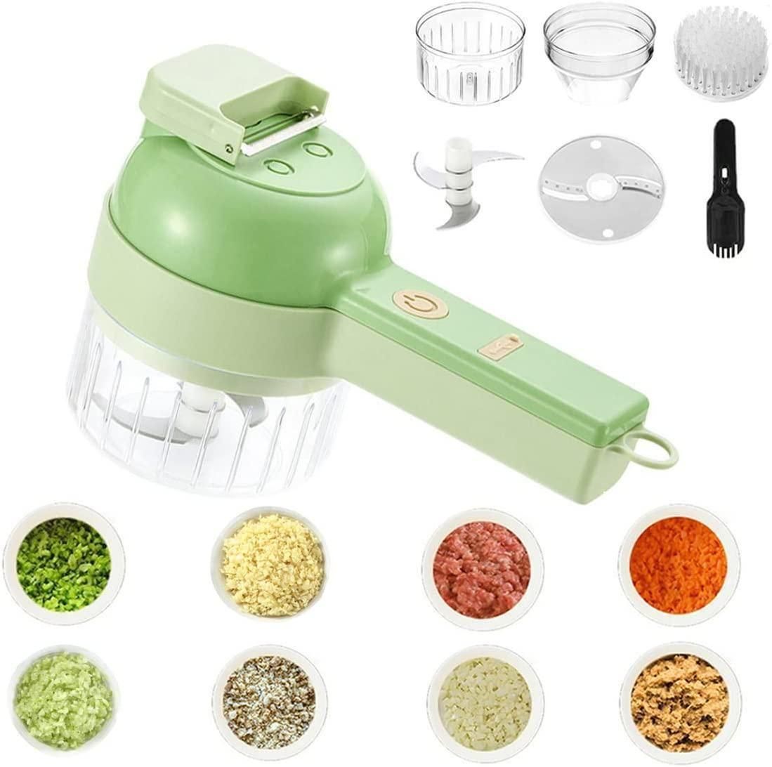 Electric Vegetable Cutter with 4-in-1 Blades