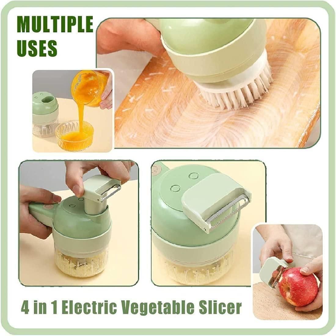 Electric Vegetable Cutter with 4-in-1 Blades