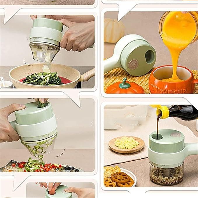 Electric Vegetable Cutter with 4-in-1 Blades