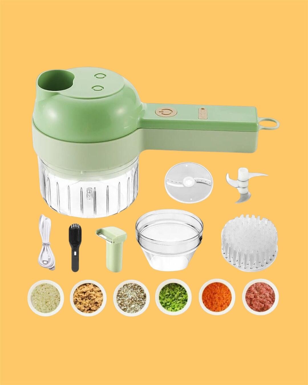 Electric Vegetable Cutter with 4-in-1 Blades