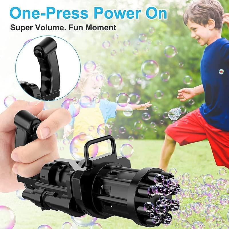 8-Hole Automatic Bubble Gun with Batteries