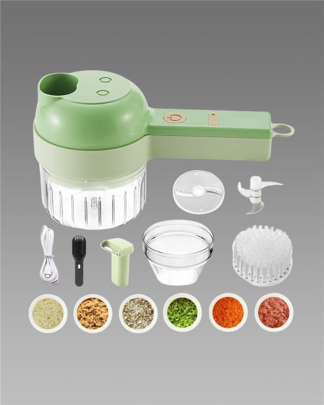 Electric Vegetable Cutter with 4-in-1 Blades