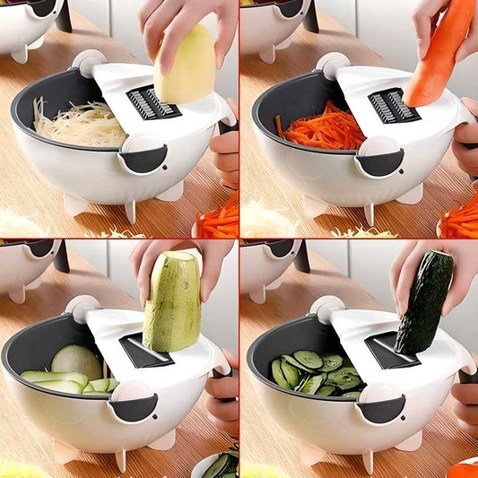 7-in-1 Magic Rotary Vegetable Cutter with Basket