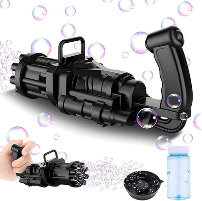 8-Hole Automatic Bubble Gun with Batteries