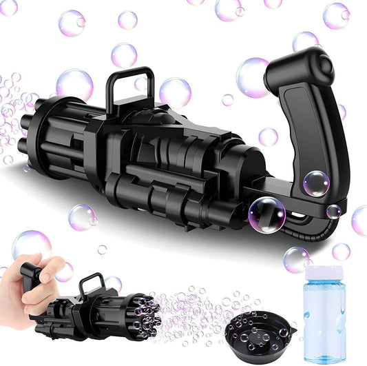 8-Hole Automatic Bubble Gun with Batteries