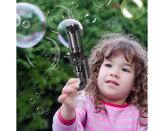 8-Hole Automatic Bubble Gun with Batteries