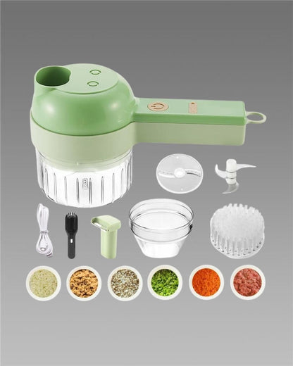 Electric Vegetable Cutter with 4-in-1 Blades